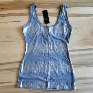 bcbg maxazria Gray Tank top nwt emmie sequin heathered small womens